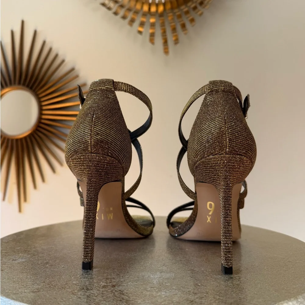 Mix No. 6 - Gold Shimmer Strappy Heels